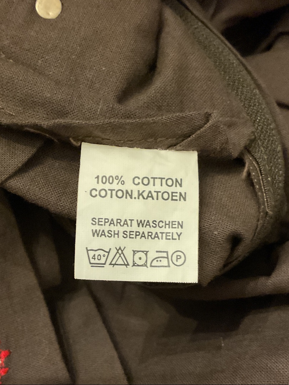 German Wear Brown Trachtenmode Dirndl Red & Green Embroidery Size 48, US 16 - Picture 6 of 10